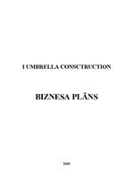 Business Plans 'Būvniecības un celtniecības uzņēmuma biznesa plāns', 1.