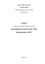Research Papers 'Krimināltiesību attīstība Latvijas Republikā līdz 1940.gadam. Krimināltiesības L', 1.