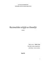 Research Papers 'Racionalitāte reliģijā un filosofijā', 1.