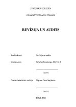 Research Papers 'Revīzija un audits', 1.