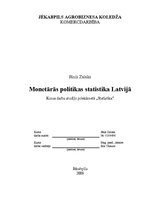 Research Papers 'Monetārās politikas statistika Latvijā', 1.