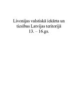 Research Papers 'Livonijas valstiskā iekārta un tiesības Latvijas teritorijā 13.-16.gs.', 1.