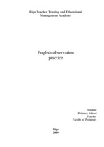 Practice Reports 'English Observation Practice', 1.
