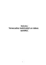 Summaries, Notes 'Venecuēlas iedzīvotāji un dabas apstākļi', 1.