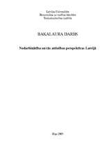 Term Papers 'Nodarbinātība un tās attīstības perspektīvas Latvijā', 1.