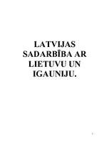 Research Papers 'Latvijas sadarbība ar Lietuvu un Igauniju', 1.